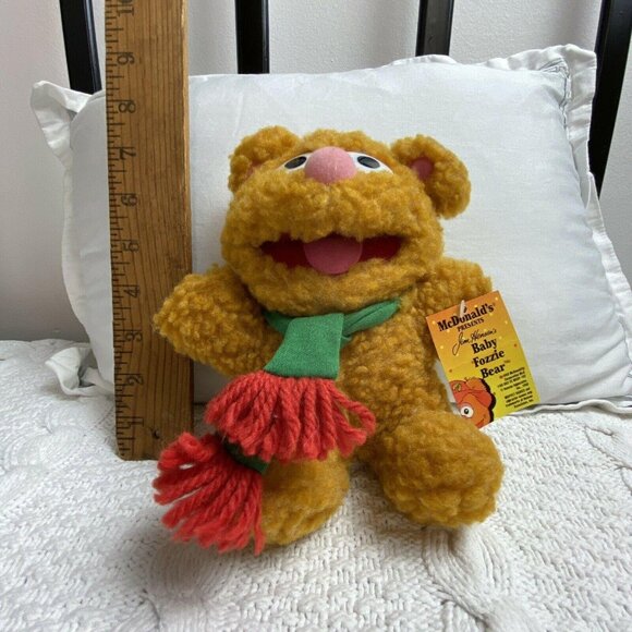 1987/88 Muppets Fozzie Bear Christmas Plush Stuffed Animal 7" McDonalds Tag - Picture 2 of 13